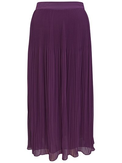 Pleated Midi Skirt, Mid Pink - pattern: plain; length: ankle length; fit: body skimming; style: pleated; waist detail: fitted waist, narrow waistband; waist: mid/regular rise; predominant colour: magenta; occasions: evening, work, occasion; fibres: polyester/polyamide - 100%; material texture: chiffon; hip detail: soft pleats at hip/draping at hip/flared at hip; texture group: sheer fabrics/chiffon/organza etc.; pattern type: fabric; pattern size: standard
