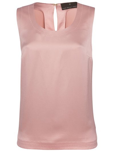 Layering Tank Top, Light Coral - neckline: round neck; pattern: plain; sleeve style: sleeveless; waist detail: fitted waist; style: vest top; hip detail: fitted at hip; predominant colour: nude; occasions: casual, evening, work; length: standard; fibres: polyester/polyamide - mix; material texture: satin; fit: body skimming; back detail: keyhole/peephole detail at back; trends: pastels; sleeve length: sleeveless; texture group: structured shiny - satin/tafetta/silk etc.; pattern type: fabric; pattern size: standard