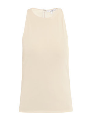 Cuba Top - neckline: round neck; pattern: plain; sleeve style: sleeveless; back detail: racer back/sports back; predominant colour: ivory; occasions: casual, work; length: standard; style: top; fibres: polyester/polyamide - 100%; material texture: jersey stretch; fit: body skimming; trends: sports luxe; sleeve length: sleeveless; texture group: jersey - clingy; pattern type: fabric; pattern size: standard