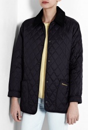 Navy Shaped Liddesdale - pattern: plain; length: below the bottom; hip detail: side pockets at hip; style: quilted; collar: standard lapel/rever collar; predominant colour: navy; occasions: casual; fit: straight cut (boxy); fibres: polyester/polyamide - 100%; material texture: corduroy; sleeve length: long sleeve; sleeve style: standard; texture group: corduroy; collar break: medium; pattern type: fabric; pattern size: standard