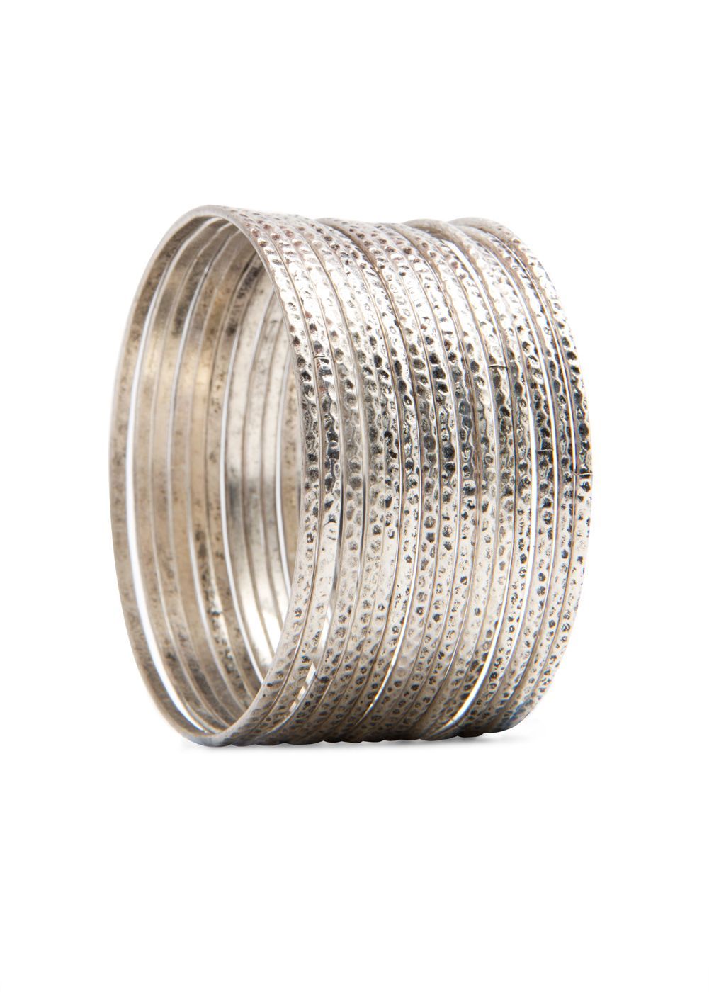 Metallic Bracelets, Silver - predominant colour: silver; style: bangle; size: small; material: chain/metal