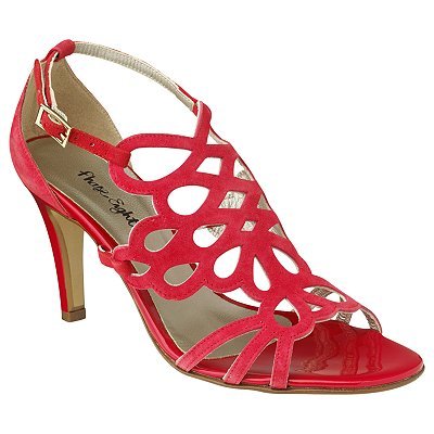 Alexa Strappy Sandals, Red - predominant colour: true red; material: patent; heel height: mid; ankle detail: ankle strap; heel: stiletto; toe: open toe/peeptoe; style: strappy; finish: patent