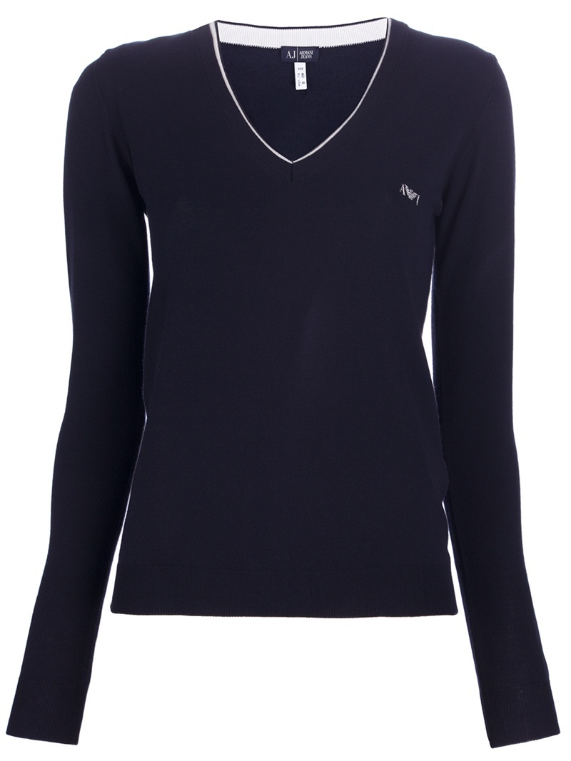 Fitted Sweater - neckline: v-neck; pattern: plain; style: standard; predominant colour: black; occasions: casual; length: standard; fibres: polyester/polyamide - 100%; fit: standard fit; waist detail: fitted waist; sleeve length: long sleeve; sleeve style: standard; pattern type: knitted - other; pattern size: standard