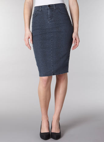 Grey Snake Pencil Skirt - style: pencil; fit: tight; waist detail: fitted waist, narrow waistband; hip detail: front pockets at hip, fitted at hip; pattern: big animal print, small animal print, animal print; waist: high rise; predominant colour: charcoal; occasions: casual, evening, work; length: on the knee; fibres: cotton - mix; material texture: jersey; trends: prints; pattern type: fabric; pattern size: standard; texture group: jersey - stretchy/drapey
