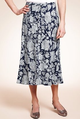 Classic Collection Floral Belted Skirt - length: below the knee; pattern: floral - busy, florals; fit: body skimming; waist detail: belted waist/tie at waist/drawstring; waist: mid/regular rise; occasions: casual, occasion; style: a-line; fibres: polyester/polyamide - 100%; material texture: jersey; hip detail: soft pleats at hip/draping at hip/flared at hip; predominant colour: multicoloured; trends: prints; pattern type: fabric; pattern size: small & busy; texture group: jersey - stretchy/drapey