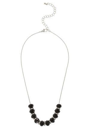 Facetted Bead Short Necklace - predominant colour: silver; style: standard; length: mid; size: standard; material: chain/metal