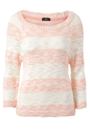 Striped Slub Jumper - neckline: scoop neck; pattern: horizontal stripes; style: standard; occasions: casual; length: standard; fibres: acrylic - mix; material texture: jersey; fit: standard fit; predominant colour: multicoloured; sleeve length: 3/4 length; sleeve style: standard; pattern type: knitted - other; pattern size: standard; texture group: jersey - stretchy/drapey
