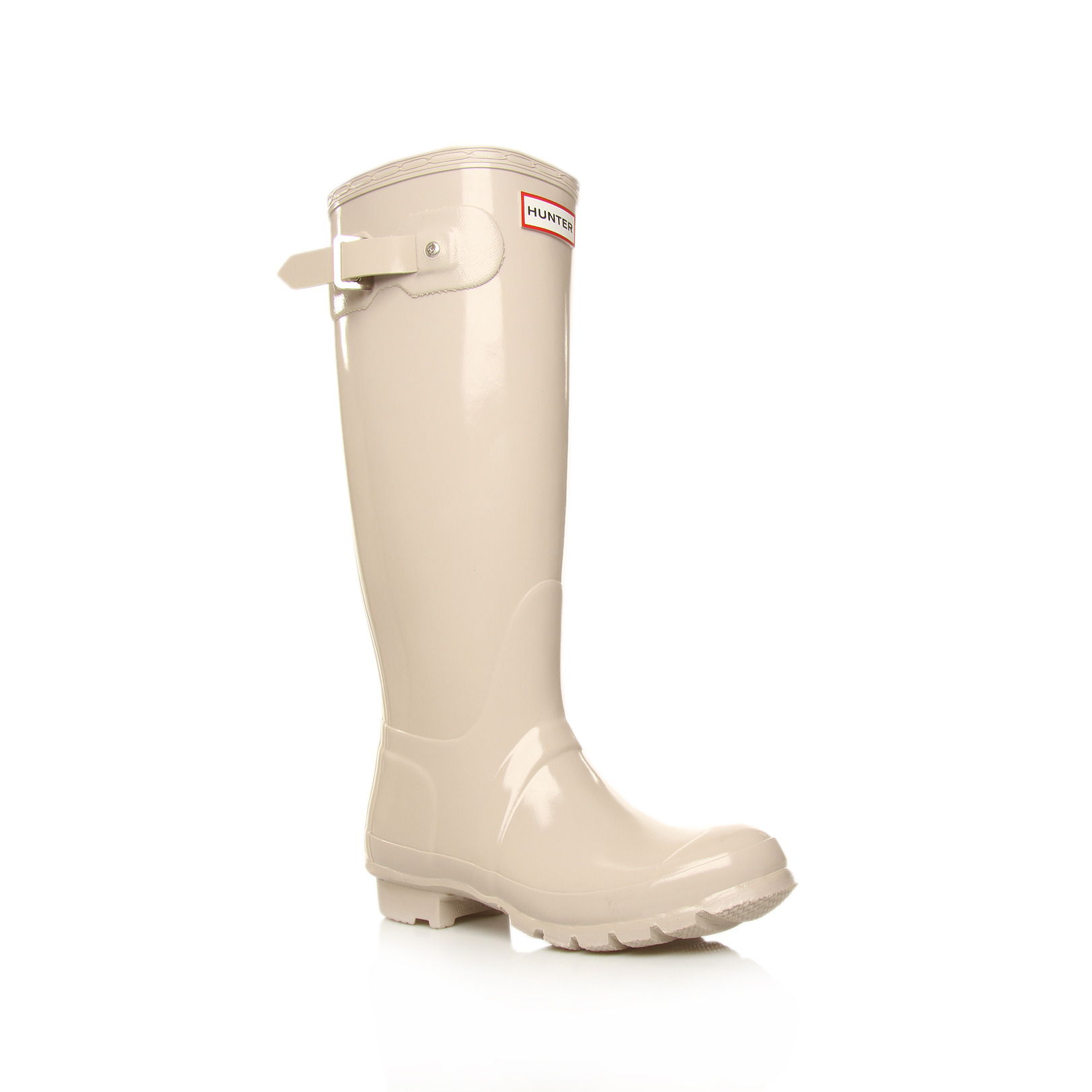 Original Tall Gloss - predominant colour: ivory; material: plastic/rubber; heel height: flat; embellishment: buckles; heel: standard; toe: round toe; boot length: mid calf; style: wellies