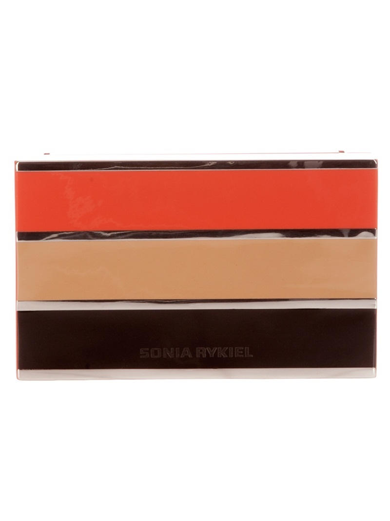 Square Clutch - predominant colour: multicoloured; style: clutch; length: hand carry; size: small; pattern: striped