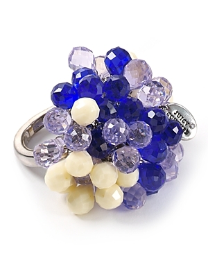 Briolette Cluster Ring - predominant colour: multicoloured; style: cocktail; size: large/oversized; material: crystal; embellishment: crystals