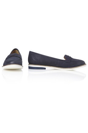 Ronald Loafers - predominant colour: navy; material: suede; heel height: flat; toe: round toe; style: loafers