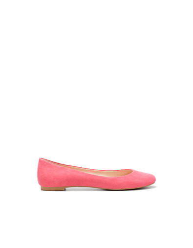Glove Ballerina - predominant colour: coral; material: faux leather; heel height: flat; toe: round toe; style: ballerinas / pumps
