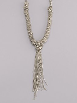Chain Tassle Necklace - predominant colour: gold; style: tassel; length: long; size: large/oversized