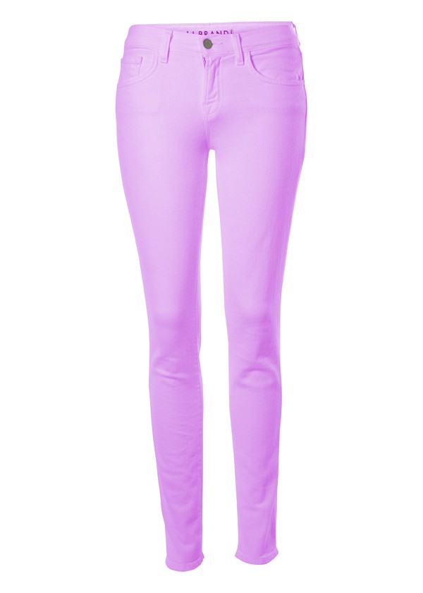 811 Skinny Jeans Neon Purple - style: skinny leg; length: standard; pattern: plain; pocket detail: traditional 5 pocket; waist: mid/regular rise; predominant colour: lilac; occasions: casual, evening; fibres: cotton - stretch; material texture: denim; trends: pastels; texture group: denim; pattern type: fabric; pattern size: standard
