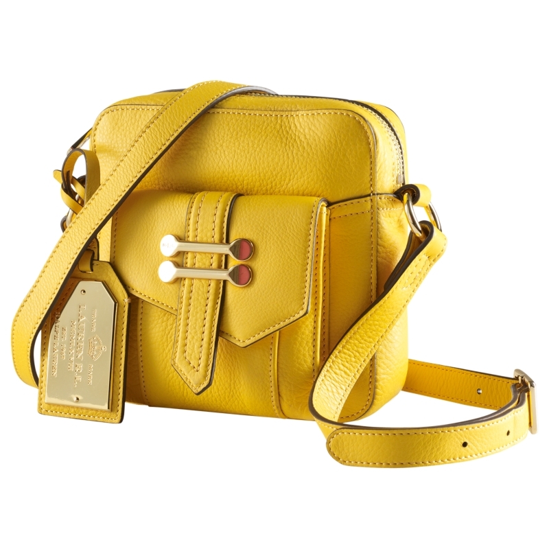 Bermondsey Small Across Body Handbag, Yellow - predominant colour: yellow; type of pattern: standard; style: messenger; length: across body/long; size: small; material: leather; pattern: plain