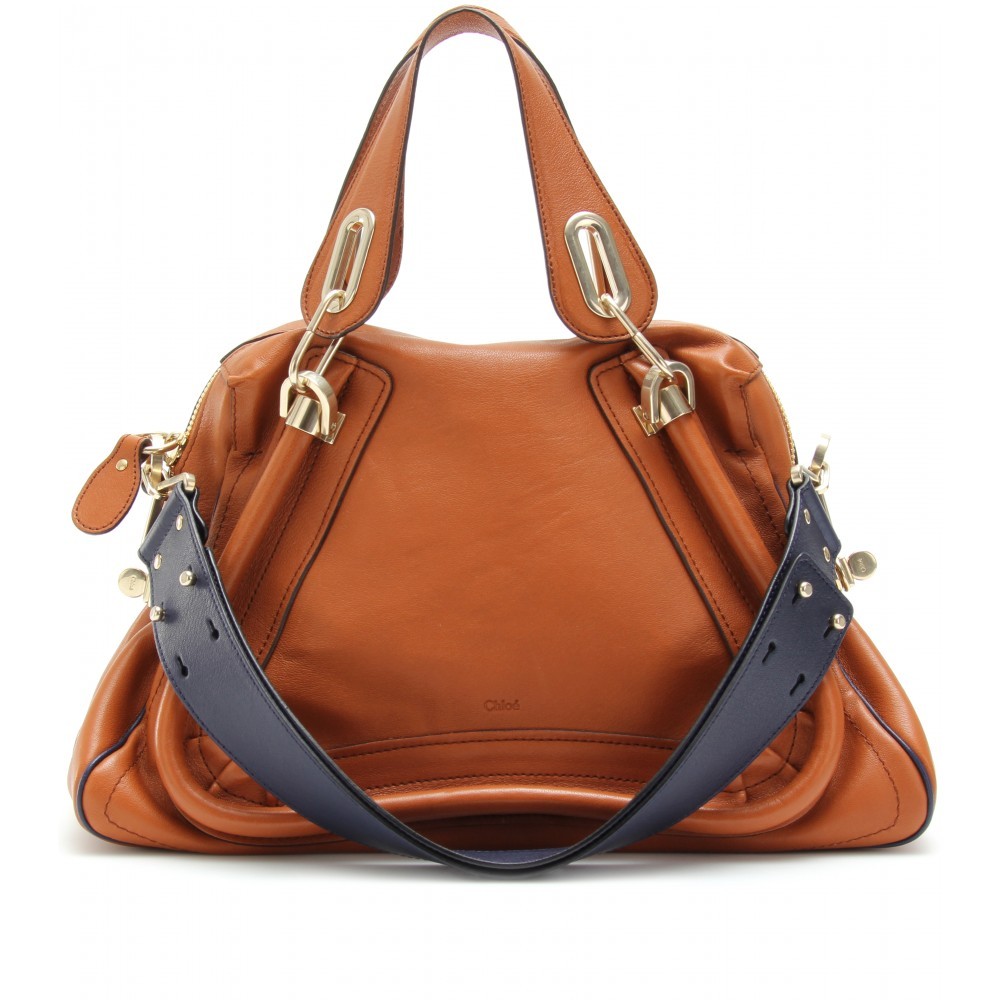 Paraty Medium Military Strap Leather Bag - predominant colour: tan; style: shoulder; length: shoulder (tucks under arm); size: oversized; material: leather; pattern: plain, two-tone