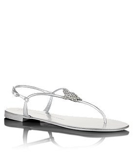 Forge Leather Sandal - predominant colour: silver; material: leather; heel height: flat; embellishment: crystals; ankle detail: ankle strap; heel: standard; toe: toe thongs; style: flip flops / toe post