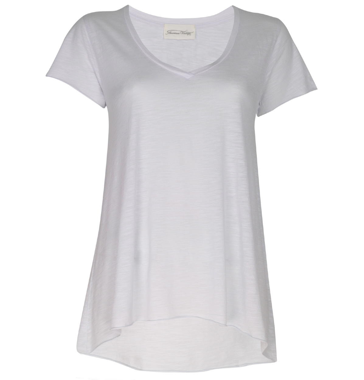 V Neck Loose Top - neckline: v-neck; sleeve style: capped; pattern: plain; predominant colour: light grey; length: standard; style: top; fibres: cotton - mix; material texture: jersey; fit: body skimming; sleeve length: short sleeve; pattern type: fabric; pattern size: standard; texture group: jersey - stretchy/drapey