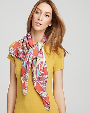 Farfalla Large Silk Twill Scarf - predominant colour: multicoloured; type of pattern: heavy; style: square; size: large; material: silk; pattern: abstract, graphic print, patterned/print