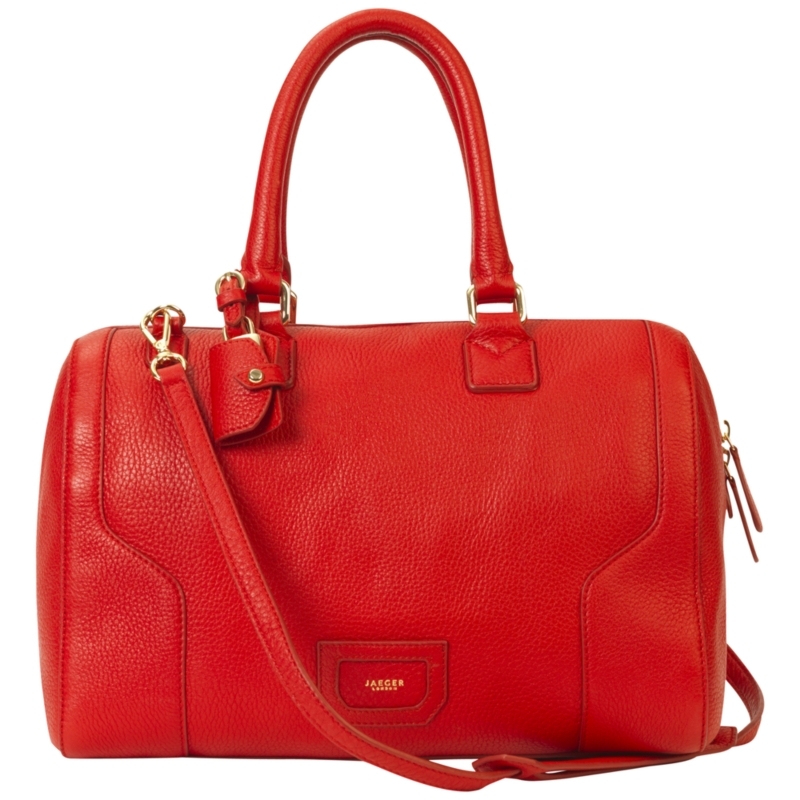 Hastings Bowling Bag, Red - predominant colour: true red; style: bowling; length: shoulder (tucks under arm); size: standard; material: leather