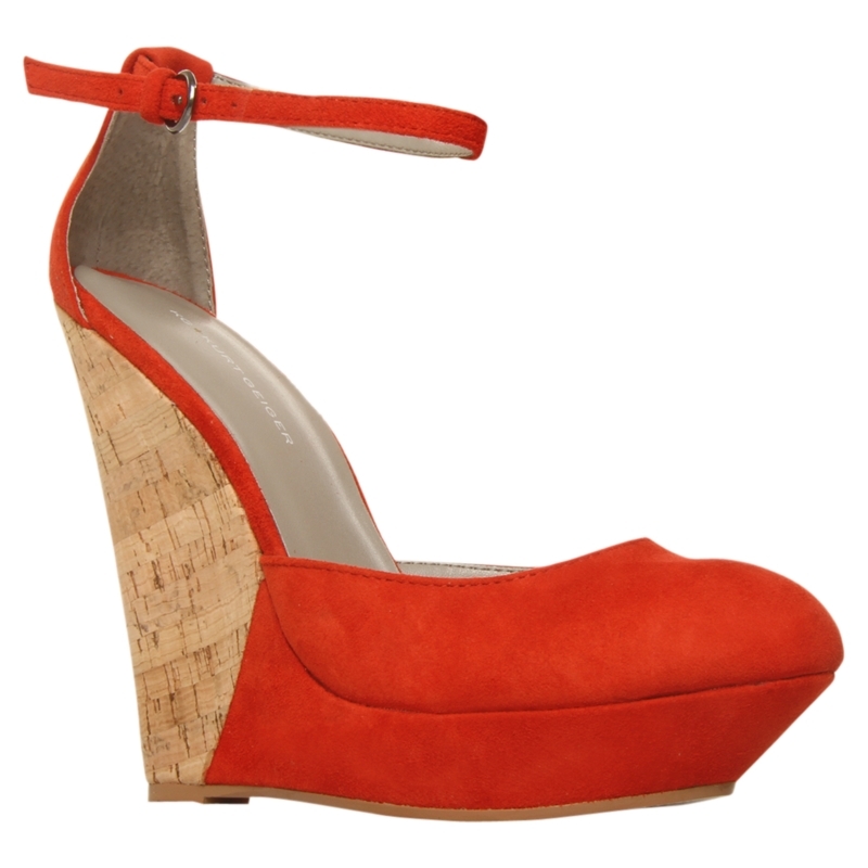 Jemima Suede Wedge Sandals, Red - predominant colour: true red; material: suede; heel height: high; embellishment: buckles; ankle detail: ankle strap; heel: wedge; style: standard