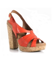 Moda In Pelle Majestic Ladies Sandals - predominant colour: bright orange; material: leather; heel height: high; ankle detail: ankle strap; heel: platform; toe: open toe/peeptoe; style: strappy
