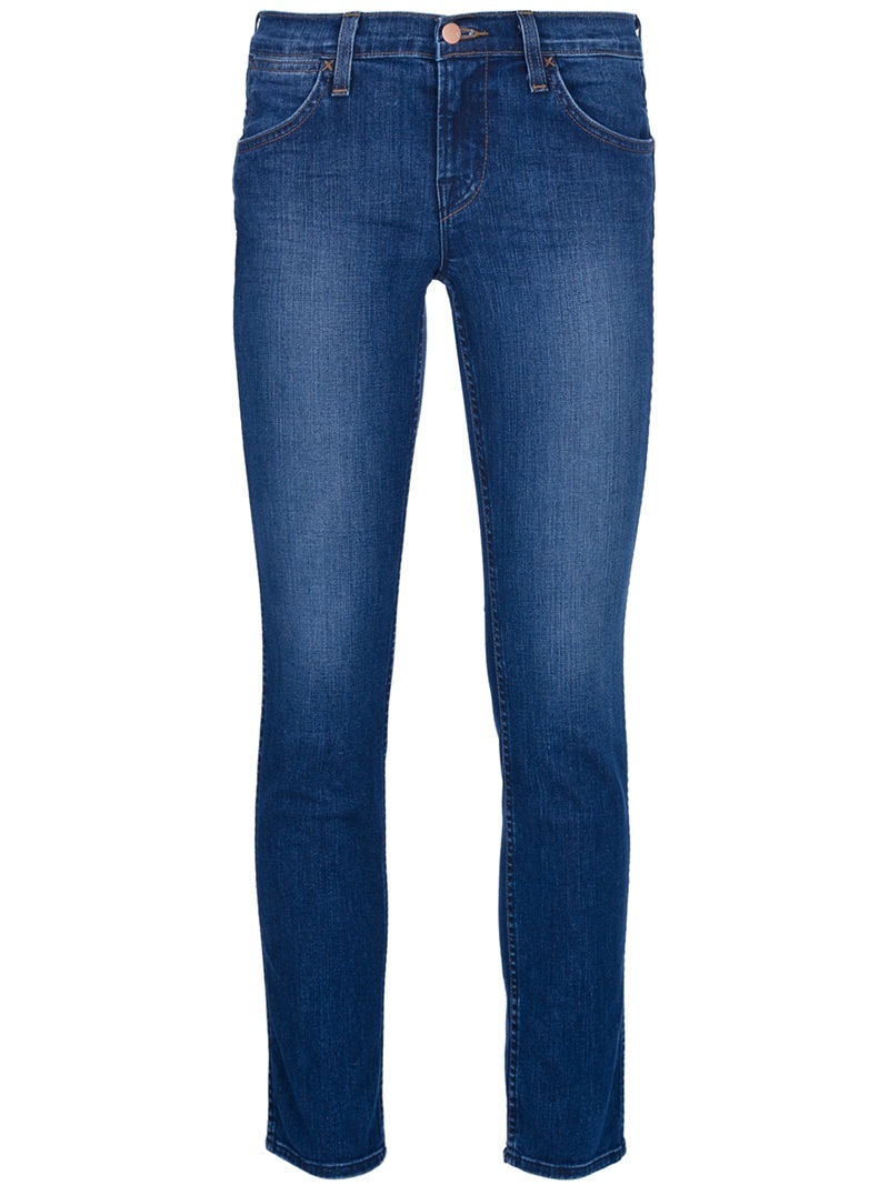 'Peyton' Jeans - style: skinny leg; length: standard; pattern: plain; pocket detail: traditional 5 pocket; waist: mid/regular rise; predominant colour: royal blue; occasions: casual; fibres: cotton - mix; material texture: denim; jeans detail: shading down centre of thigh; trends: aquatic; texture group: denim; pattern type: fabric; pattern size: standard