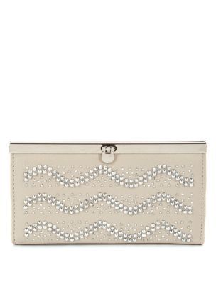 Sparkly Wave Pattern Purse - predominant colour: stone; type of pattern: light; style: clutch; length: hand carry; size: small; material: fabric; embellishment: crystals; pattern: plain