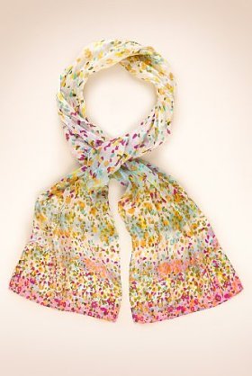 Classic Collection Pure Silk Ombre Ditsy Scarf - predominant colour: multicoloured; type of pattern: small; style: regular; size: standard; material: silk; pattern: florals