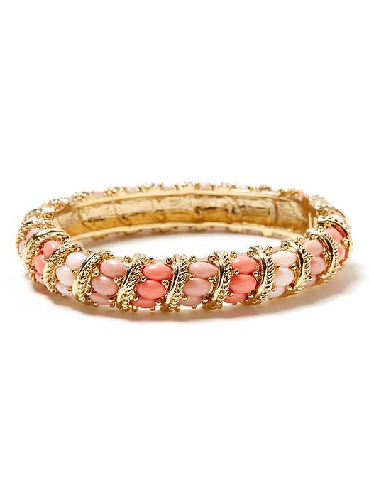 Horizon Bangle - predominant colour: ivory; style: bangle; size: small; material: chain/metal