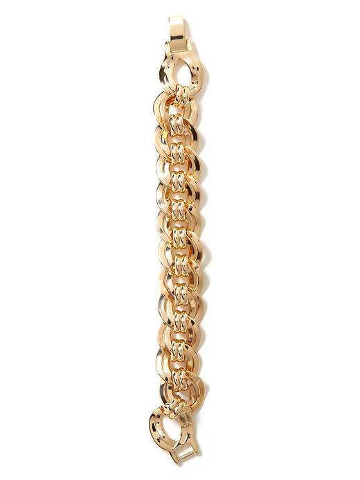 Interlock Link Bracelet - predominant colour: gold; style: chain; size: standard; material: chain/metal