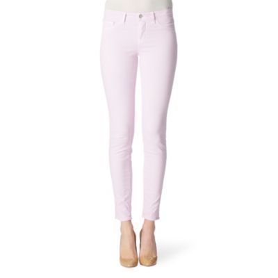 811 Skinny Jeans - style: skinny leg; pattern: plain; pocket detail: traditional 5 pocket; waist: mid/regular rise; predominant colour: lilac; occasions: casual; length: ankle length; fibres: cotton - stretch; material texture: denim; trends: pastels, 1950's; texture group: denim; pattern type: fabric; pattern size: standard