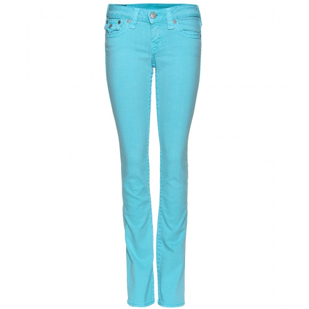 Billy Super T Rustic Straight Jeans - style: straight leg; length: standard; pattern: plain; waist: low rise; pocket detail: traditional 5 pocket; predominant colour: turquoise; occasions: casual; fibres: cotton - stretch; material texture: denim; trends: aquatic, sports luxe, brights; texture group: denim; pattern type: fabric; pattern size: standard