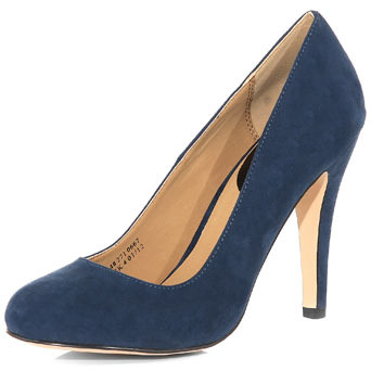 Teal Roslin Suedette Court - predominant colour: teal; material: suede; heel height: high; heel: stiletto; toe: round toe; style: courts