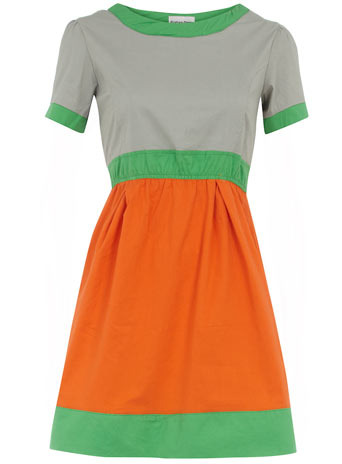 Orange Pastel Tunic - style: tunic; neckline: round neck; pattern: lightly patterned, patterned/print; waist detail: elasticated waist, fitted waist; predominant colour: bright orange; occasions: casual; length: just above the knee; fit: body skimming; fibres: cotton - mix; material texture: chiffon; hip detail: sculpting darts/pleats/seams at hip; bust detail: contrast pattern/fabric/detail at bust; sleeve length: short sleeve; sleeve style: standard; texture group: sheer fabrics/chiffon/organza etc.; pattern type: fabric; pattern size: small & light
