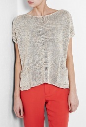 Cream Rainbow Knit Jumper - neckline: slash/boat neckline; hip detail: side pockets at hip; style: standard; predominant colour: stone; occasions: casual; length: standard; fibres: cotton - mix; material texture: jersey; fit: standard fit; sleeve length: short sleeve; sleeve style: standard; texture group: jersey - stretchy/drapey