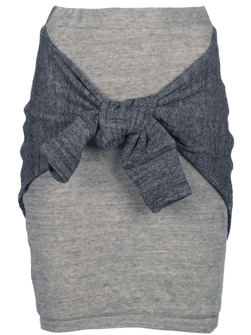 Layer Effect Skirt - length: mini; pattern: plain, two-tone; fit: body skimming; waist detail: fitted waist, narrow waistband; waist: high rise; hip detail: fitted at hip, ruching/gathering at hip; predominant colour: light grey; occasions: casual, evening; style: mini skirt; fibres: cotton - 100%; material texture: jersey; pattern type: fabric; pattern size: standard; texture group: jersey - stretchy/drapey