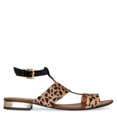 Misty Leopard Print Sandals - predominant colour: camel; material: animal skin; heel height: mid; embellishment: animal print; ankle detail: ankle strap; heel: block; toe: open toe/peeptoe; style: standard; pattern: animal print