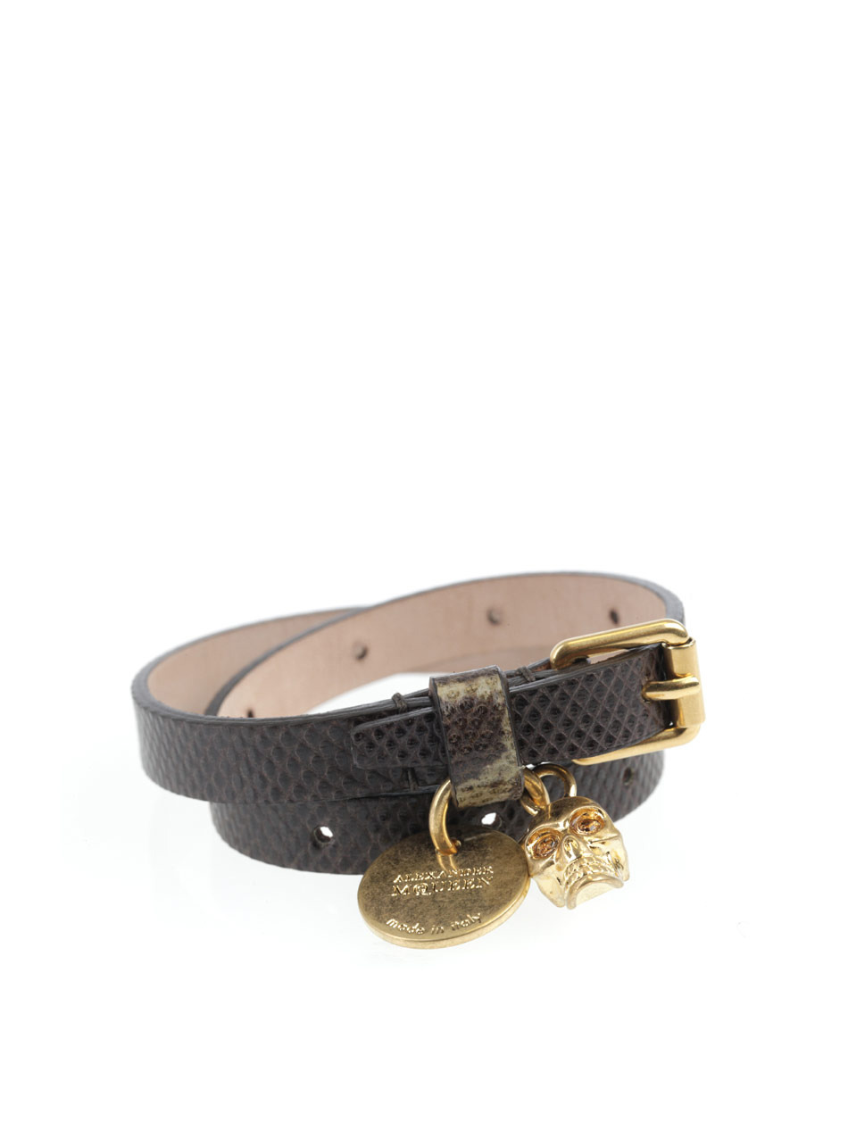 Karung Wrap Bracelet - predominant colour: chocolate brown; style: buckle; size: standard; material: leather