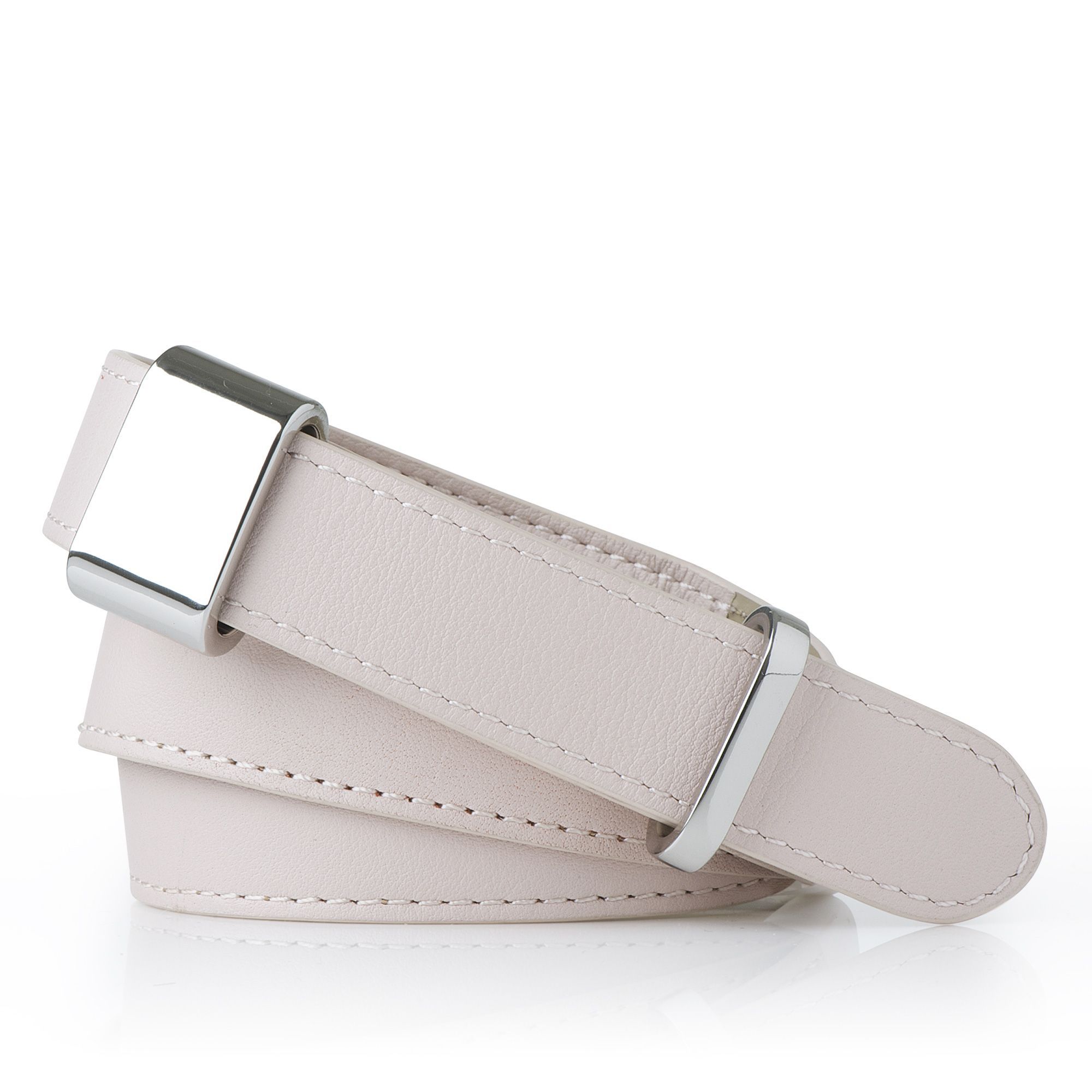 Anna Hardware Belt, Pink - predominant colour: blush; style: classic; size: standard; worn on: hips; material: leather; pattern: plain