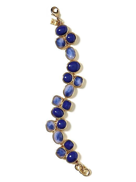 Indigo Line Bracelet - predominant colour: navy; style: chain; size: standard; material: chain/metal
