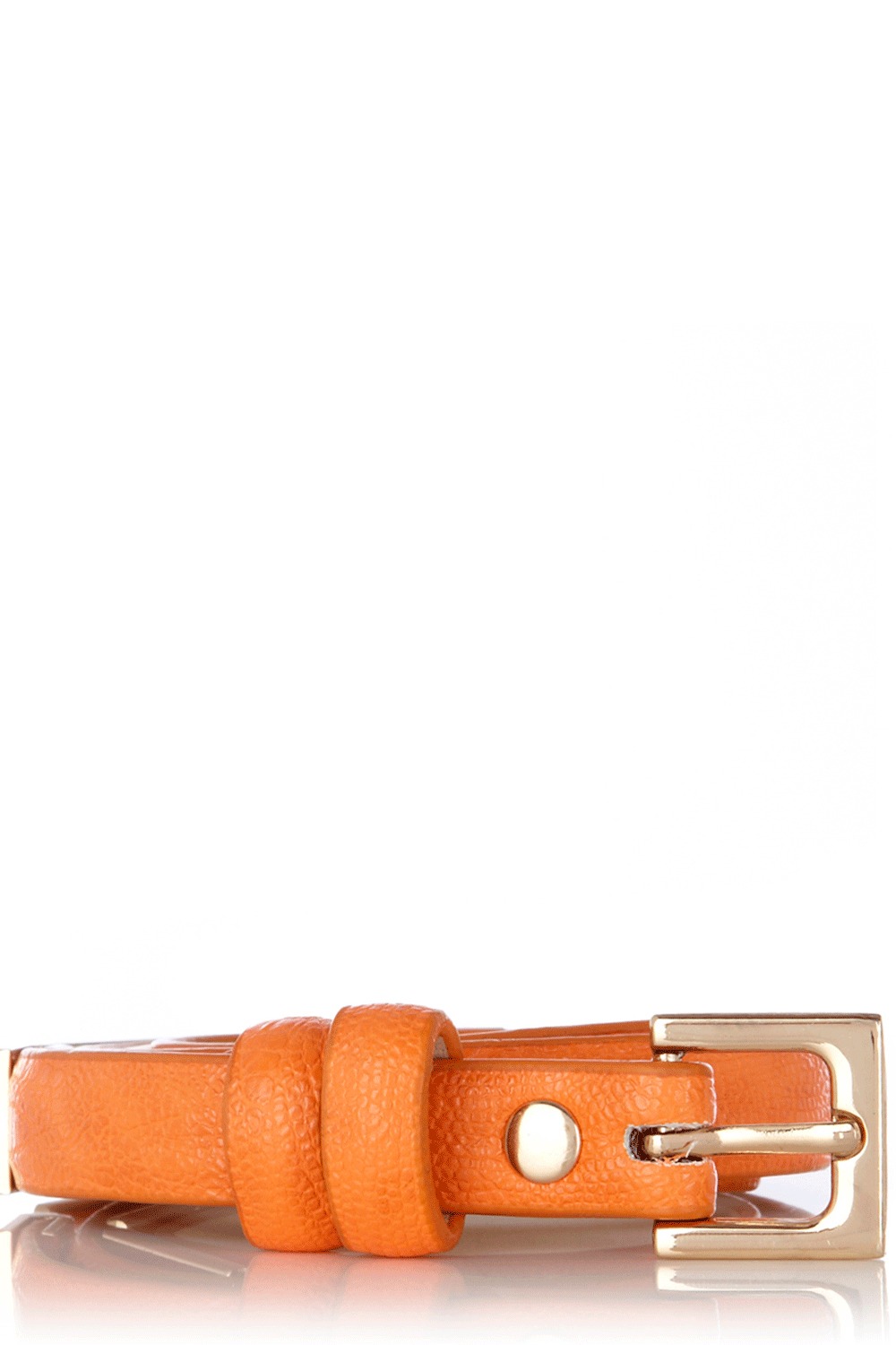 Faux Snake Metal Fitting Belt - predominant colour: bright orange; style: classic; size: skinny; worn on: waist; material: faux leather; pattern: plain