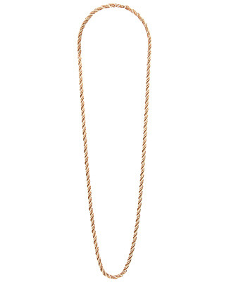 Twisted Chain Necklace - predominant colour: gold; style: standard; length: long; size: standard; material: chain/metal