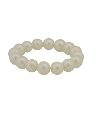 Pearlescent Bead Bracelet - predominant colour: ivory; style: bangle; size: standard; material: beaded; embellishment: beading