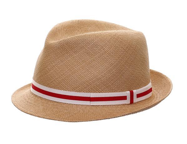 Salvador Panama In Beige - predominant colour: camel; type of pattern: light; style: panama; size: standard; material: macrame/raffia/straw; embellishment: ribbon