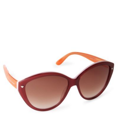 Cat Eye Sunglasses - predominant colour: chocolate brown; style: cateye; size: large; material: plastic/rubber; pattern: plain, tortoiseshell, two-tone