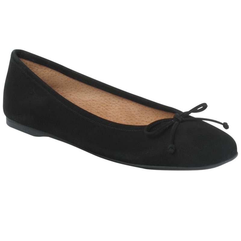 Prior Square Toe Ballerina Pumps, Black - predominant colour: black; material: leather; heel height: flat; embellishment: ribbon; toe: square toe; style: ballerinas / pumps