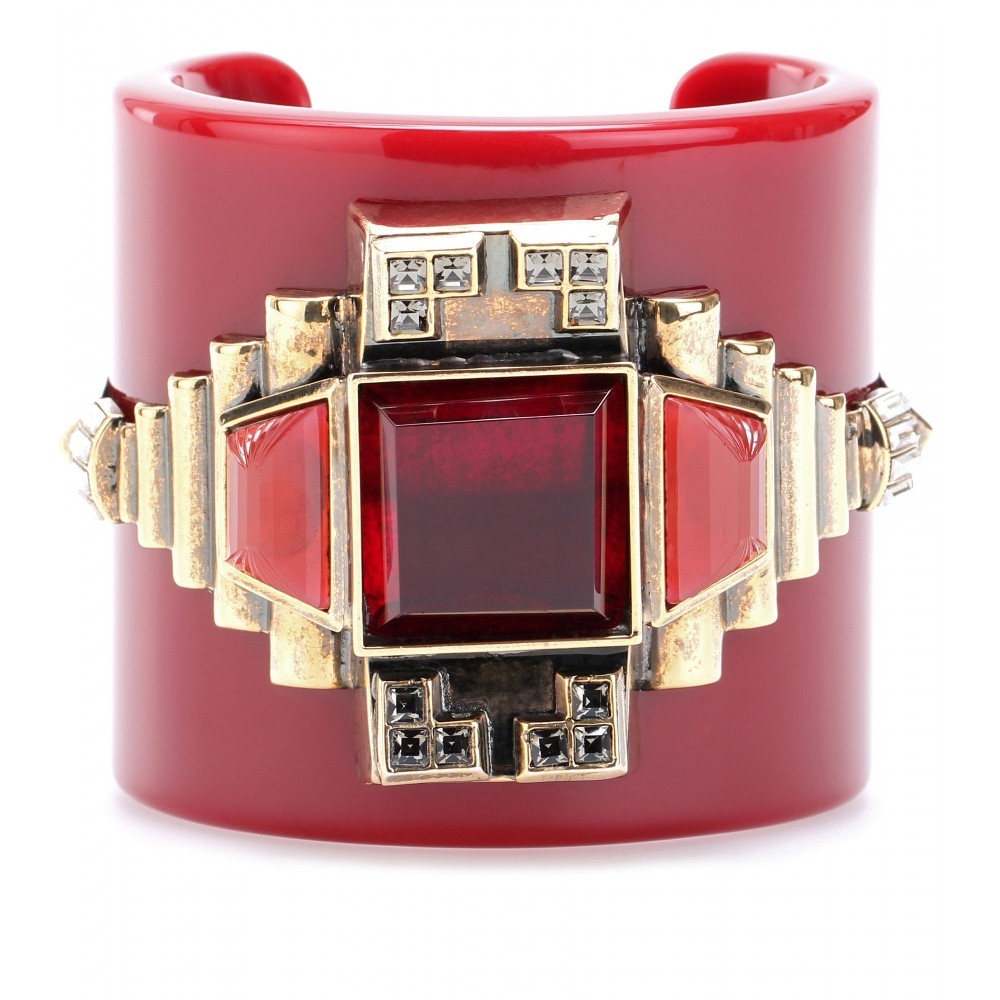 Embellished Cuff - predominant colour: true red; style: cuff; size: standard; material: plastic/rubber