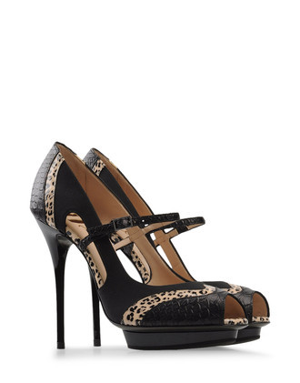 Pumps Heels Open Toe On Shoescri - predominant colour: black; material: leather; heel height: high; embellishment: animal print; ankle detail: ankle strap; heel: stiletto; toe: open toe/peeptoe; style: courts; pattern: animal print