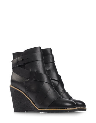 Boots Ankle Boots On Shoescribe.Com - predominant colour: black; material: leather; heel height: mid; heel: wedge; toe: round toe; boot length: ankle boot; style: standard